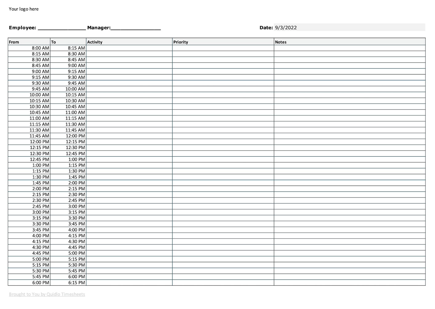 5 Excel Time Tracking Spreadsheet Templates - Quidlo