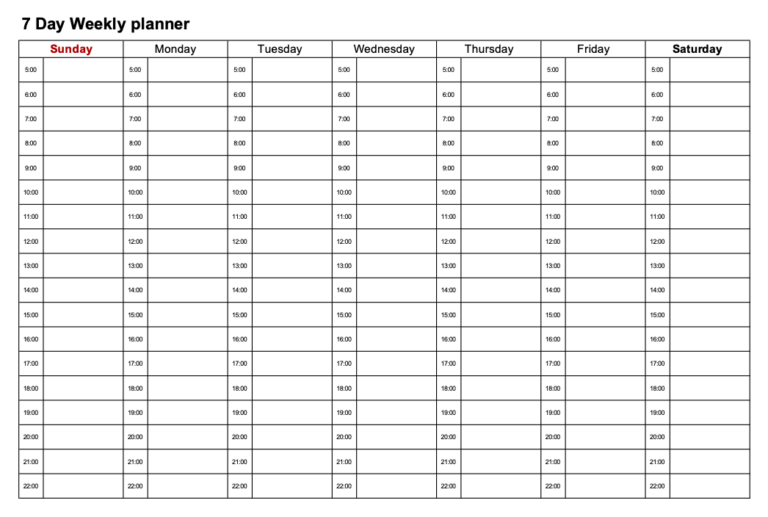 8 Free Printable Time Blocking Templates (Excel & PDF) - Quidlo