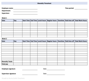 7 Free Timesheet Templates: Microsoft Excel, Google Sheets, PDF - Quidlo