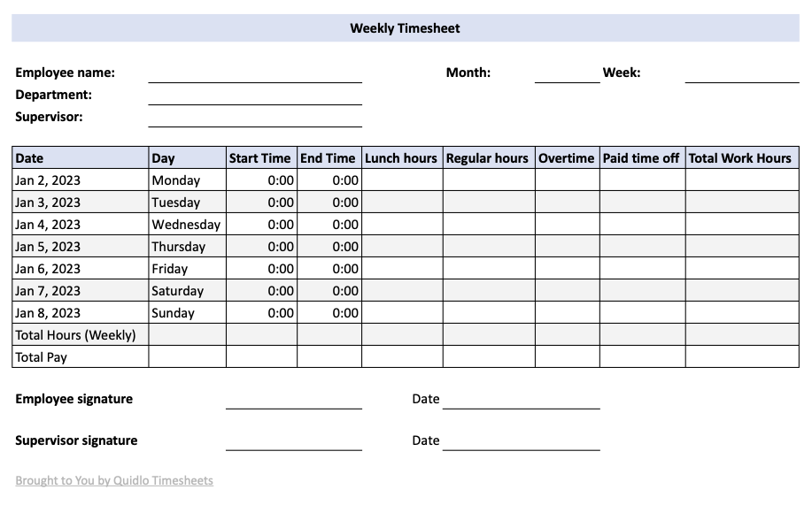 bi weekly timesheet template excel
